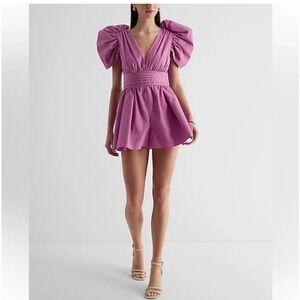 Pink Puff Sleeve Romper